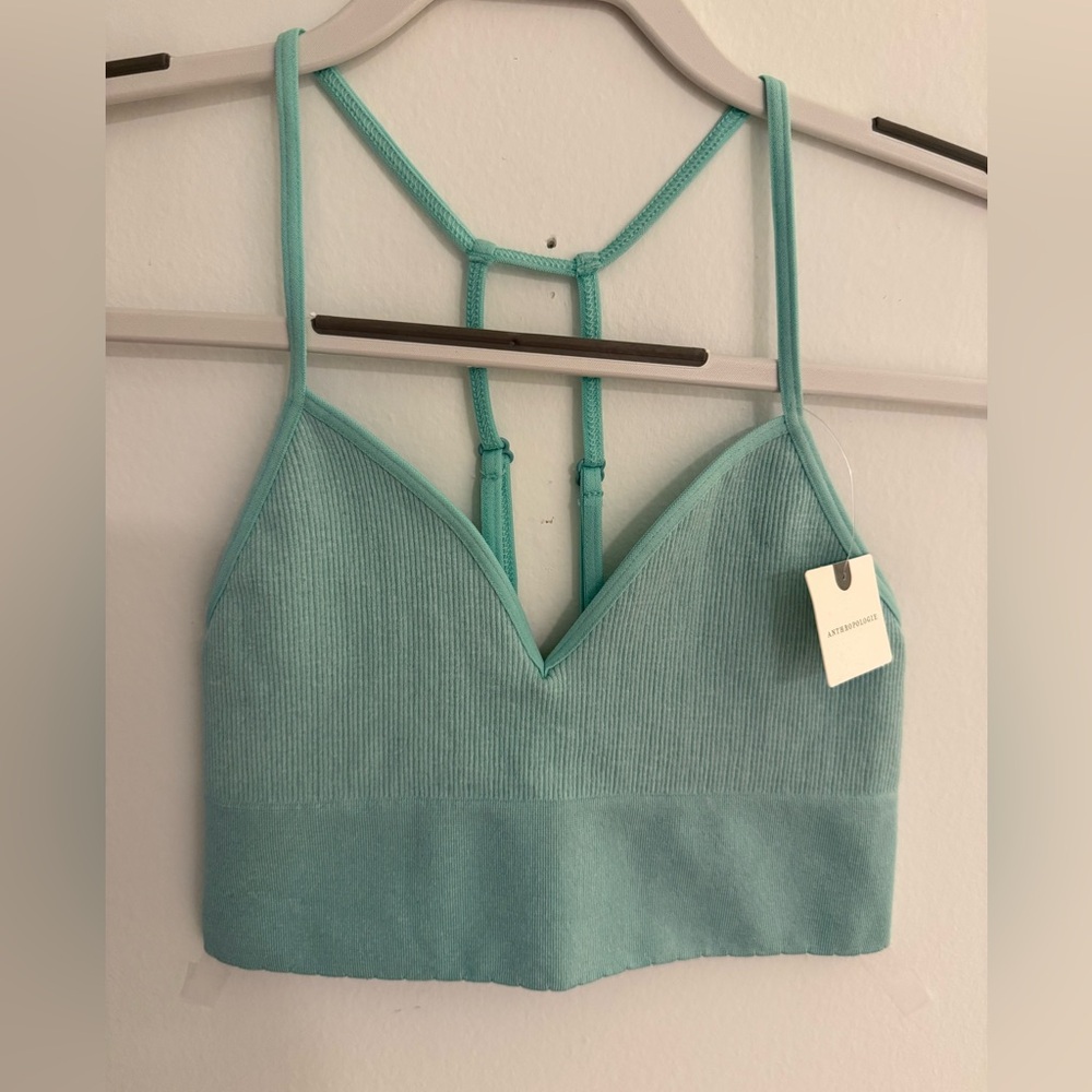 Anthropologie Teal Cropped Bralette